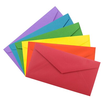 JAM Paper Monarch Invitation Envelope, 3 7/8" x 7 1/2", Brite Hue Assorted, 150/Pack (3409BRORGPY)