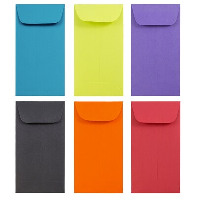 JAM Paper® #7 Business Colored Envelopes, 3.5 x 6.5, Assorted Colors, 150/Pack (1526727)