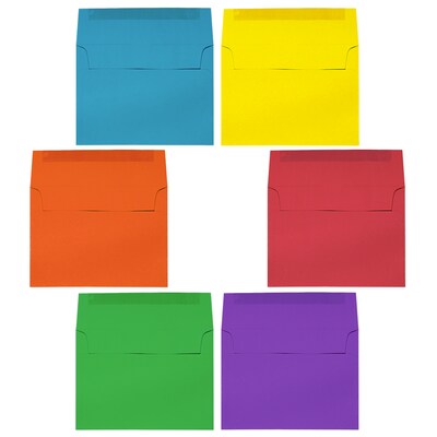 JAM Paper® A6 Colored Invitation Envelopes, 4.75 x 6.5, Assorted Colors, 150/Pack (67A6BRORGVB)
