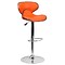 Flash Furniture Contemporary Vinyl Adjustable Height Barstool with Back, Orange (DS815ORG)
