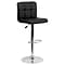 Flash Furniture Contemporary Vinyl Barstool with Back, Adjustable Height, Black (DS810MODBK)