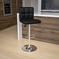 Flash Furniture Contemporary Vinyl Barstool with Back, Adjustable Height, Black (DS810MODBK)