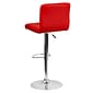 Flash Furniture Contemporary Vinyl Adjustable Height Barstool with Back, Red (DS810MODRED)