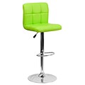 Flash Furniture Adjustable-Height Contemporary Barstool, Green Quilted Vinyl, Chrome Base DS810MODGN