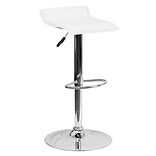Flash Furniture Contemporary Vinyl Adjustable Height Barstool with Back, White (DS801CONTWH)