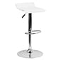 Flash Furniture Contemporary Vinyl Low Back Barstool, Adjustable Height, White (DS801CONTWH)