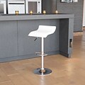 Flash Furniture Contemporary Vinyl Low Back Barstool, Adjustable Height, White (DS801CONTWH)