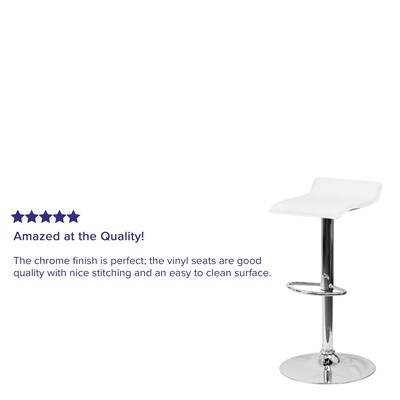 Flash Furniture Contemporary Vinyl Low Back Barstool, Adjustable Height, White (DS801CONTWH)