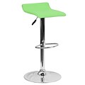Flash Furniture 31.25 Contemporary Green Vinyl Adjustable Height Barstool w/Chrome Base