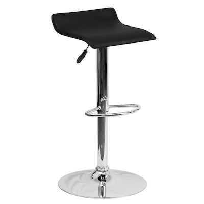 Flash Furniture Contemporary Vinyl Low Back Barstool, Adjustable Height, Black (DS801CONTBK)