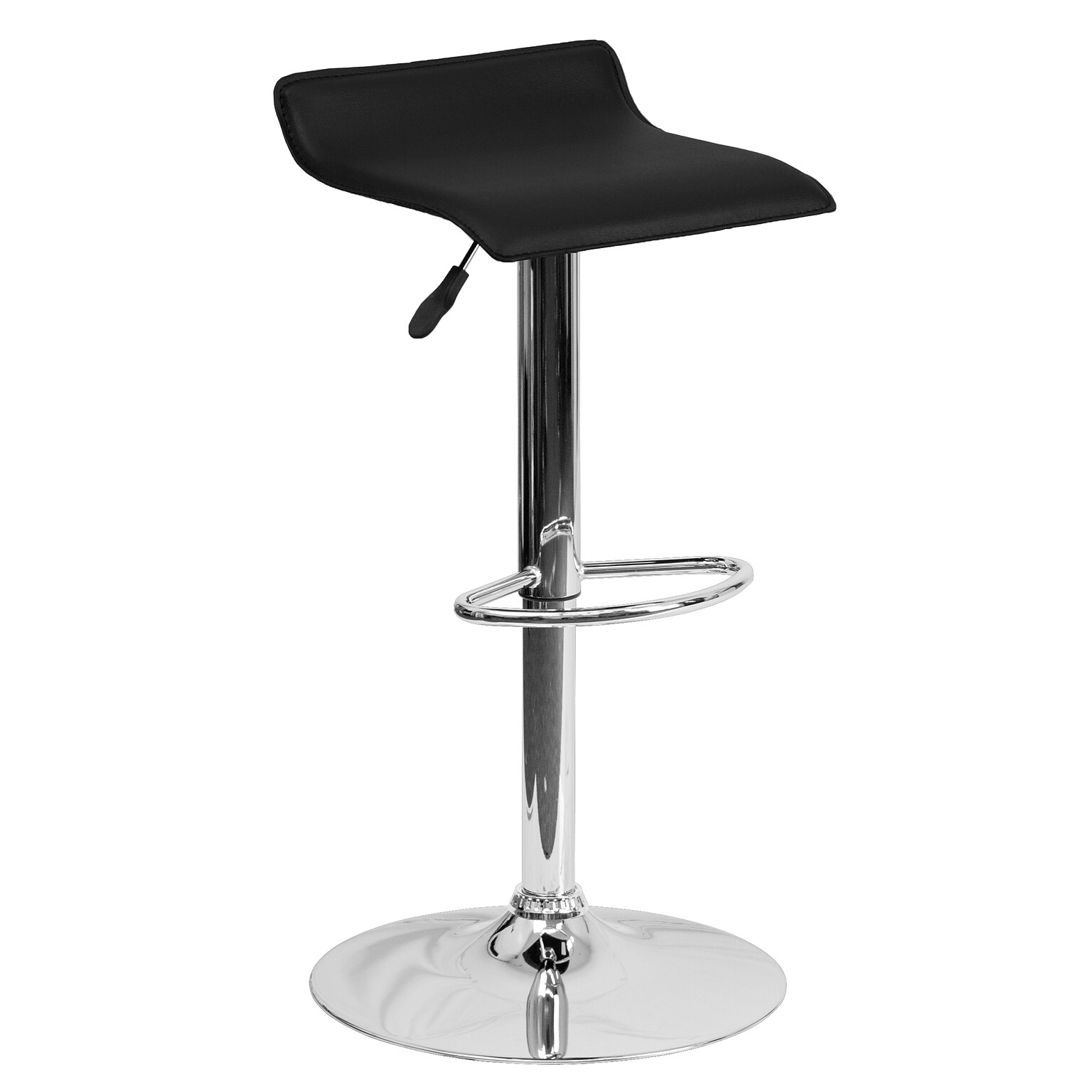 Flash Furniture Contemporary Vinyl Low Back Barstool, Adjustable Height, Black (DS801CONTBK)