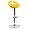 Flash Furniture Adjustable-Height Contemporary Yellow Plastic Barstool, Chrome Base CHTC31062YEL()