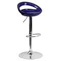 Flash Furniture Adjustable-Height Contemporary Plastic Barstool, Blue with Chrome Base (CHTC31062BL)