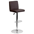 Flash Furniture Adjustable-Height Contemporary Vinyl Barstool, Brown with Chrome Base (CH92066BRN)