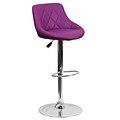 Flash Furniture 32 Contemporary Purple Vinyl Bucket Seat Adj Height Barstool w/Chrome Base; 2bx