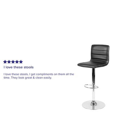 Flash Furniture Contemporary Vinyl Barstool, Adjustable Height, Black (CH920231BK)
