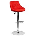 Flash Furniture Contemporary Red 32 Vinyl Bucket Seat Adjustable Height Barstool w/Chrome Base, 2bx