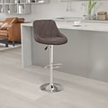 Flash Furniture Contemporary Vinyl Barstool, Adjustable Height, Brown (CH82028ABRN)