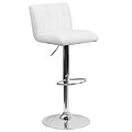 Flash Furniture Adjustable-Height Contemporary Vinyl Barstool, White with Chrome Base (CH112010WH)