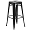 Flash Furniture Kai Industrial Metal Barstool without Back, Black (CH3132030BK)