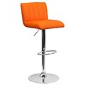 Flash Furniture Contemporary Adjustable-Height Vinyl Barstool, Orange with Chrome Base (CH112010ORG)