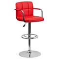 Flash Furniture Contemporary Vinyl Adjustable Height Barstool with Back, Red (CH102029RED)