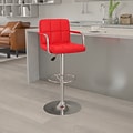 Flash Furniture Contemporary Vinyl Adjustable Height Barstool with Back, Red (CH102029RED)