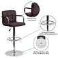 Flash Furniture Contemporary Vinyl Barstool with Back, Adjustable Height, Brown (CH102029BRN)