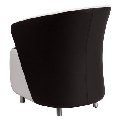 Flash Furniture Leather Reception Chair, Black with White Detailing (ZB7BKWH)