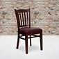 Flash Furniture Hercules Traditional Vinyl & Wood Slat Back Restaurant Dining Chair, Mahogany/Burgundy (XUDGW08VRTMABUV)