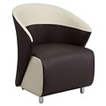 Flash Furniture Leather Reception Chair, Dark Brown with Beige Detailing (ZB8BNBGE)