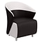 Flash Furniture Leather Reception Chair, Black with White Detailing (ZB7BKWH)