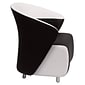 Flash Furniture Leather Reception Chair, Black with White Detailing (ZB7BKWH)