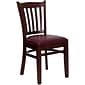 Flash Furniture Hercules Traditional Vinyl & Wood Slat Back Restaurant Dining Chair, Mahogany/Burgundy (XUDGW08VRTMABUV)