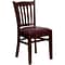 Flash Furniture Hercules Traditional Vinyl & Wood Slat Back Restaurant Dining Chair, Mahogany/Burgun