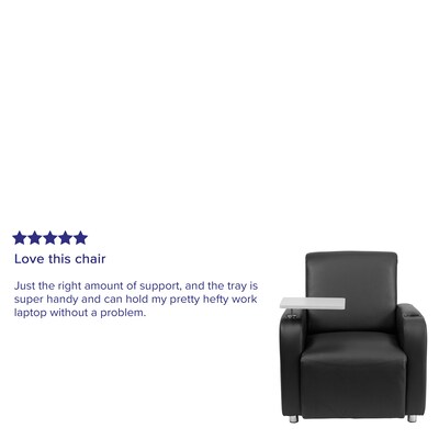 Flash Furniture Leather Guest Chair, Black (BT8217BK)