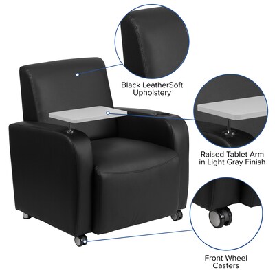 Flash Furniture Leather Guest Chair, Black (BT8217BKCS)