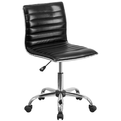 Flash Furniture Alan Armless Vinyl Swivel Low Back Task Office Chair, Black/Chrome (DS512BBK)