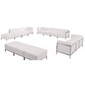 Flash Furniture Hercules Imagination Series Leather Sofa; Lounge and Ottoman Set, White, 12