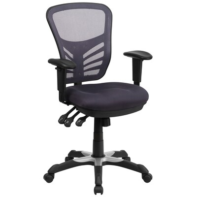 Flash Furniture Nicholas Ergonomic Mesh Swivel Mid-Back Multifunction Executive Office Chair, Dark Gray (HL0001DKGY)