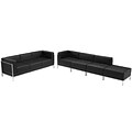 Flash Furniture Hercules Imagination Series Black Leather Sofa and Lounge Chair Set; 5