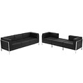 Flash Furniture Hercules Imagination Series Leather Sofa and Lounge Chair Set; Black, 4