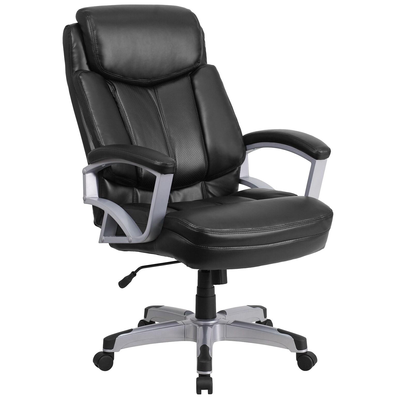 Flash Furniture HERCULES Series Ergonomic LeatherSoft Swivel Big & Tall Executive Office Chair, Black (GO18501LEA)