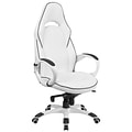 Flash Furniture Ergonomic Vinyl Swivel High Back Executive Office Chair, White (CHCX0496H01)