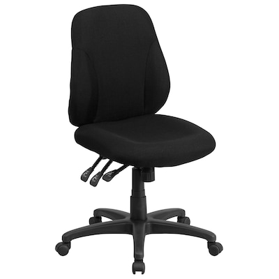 Flash Furniture Wade Armless Ergonomic Fabric Swivel Mid-Back Task Office Chair, Black (BT90297S)