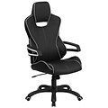 Flash Furniture CHCX0699H01 High-Back Vinyl Executive Swivel Office Chair, Black with White Trim