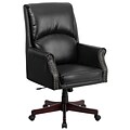 Flash Furniture High-Back Pillow-Back Leather Executive Swivel Office Chair, Black (BT9025H2)