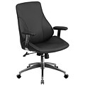 Flash Furniture BT90068M Mid-Back Leather Executive Swivel Office Chair, Black