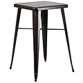 Flash Furniture Square Metal Indoor/Outdoor Bar-Height Table, 27.75 x 27.75, Black/Antique Gold (CH31330BQ)