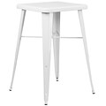 Flash Furniture 24 Square Metal Indoor/Outdoor Bar-Height Table; White (CH31330WH)